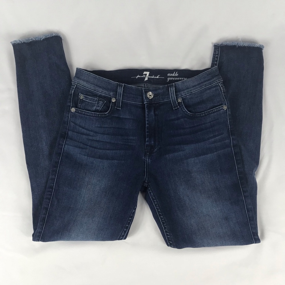 7 For All Mankind Raw Hem Skinny Jeans (27) NWT - Picture 1 of 8